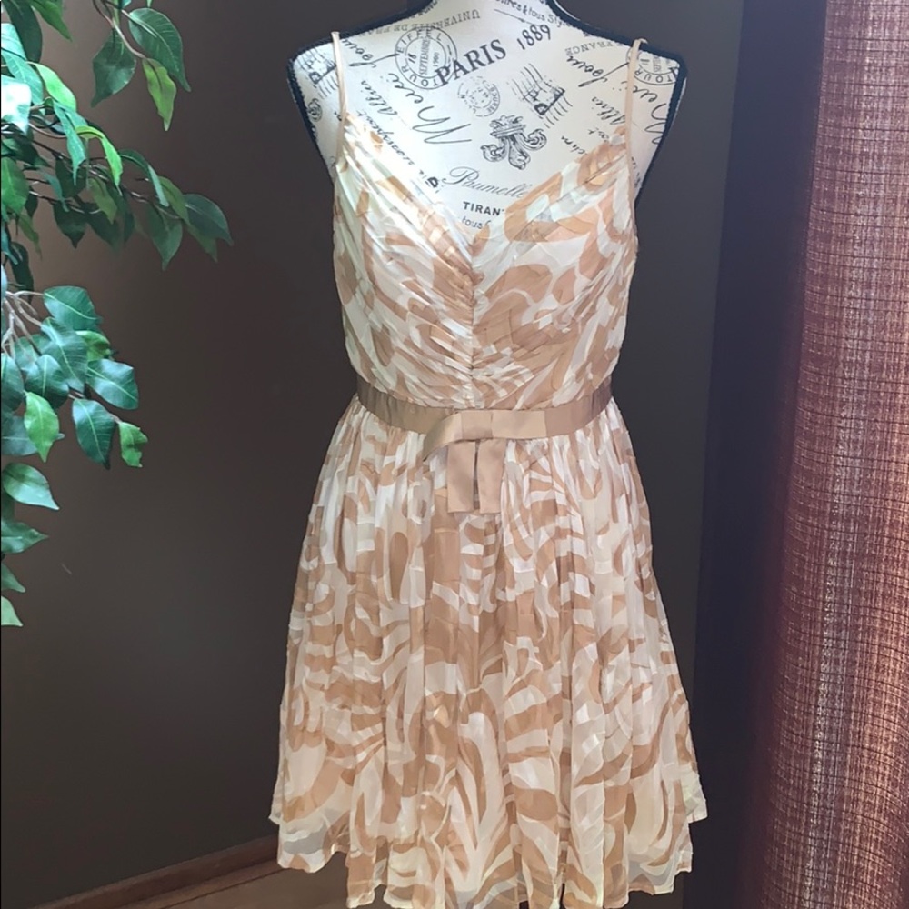 Rayon and silk print party dress